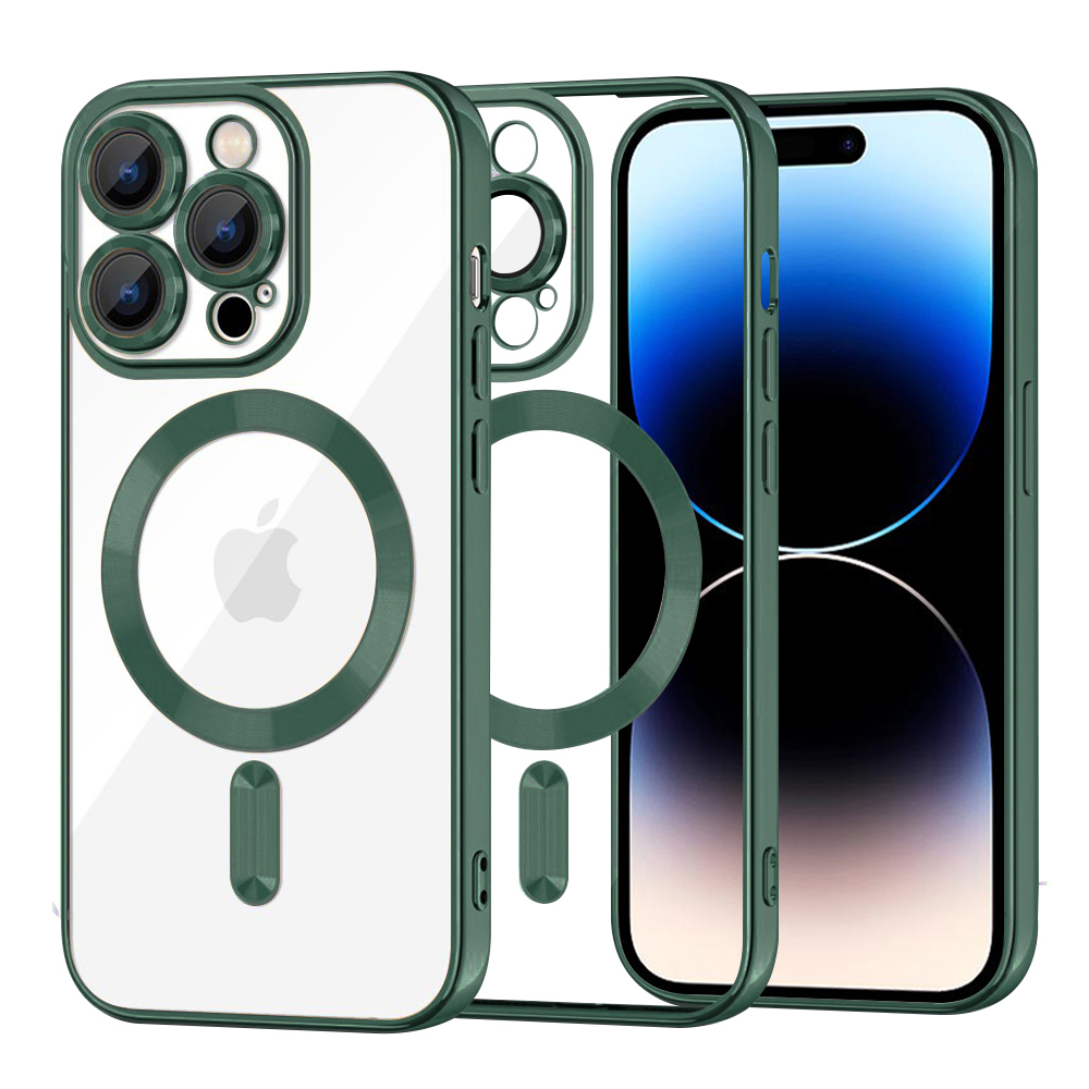 Калъф за iPhone 14 Pro - Techsuit Luxury Crystal MagSafe - Deep Зелен