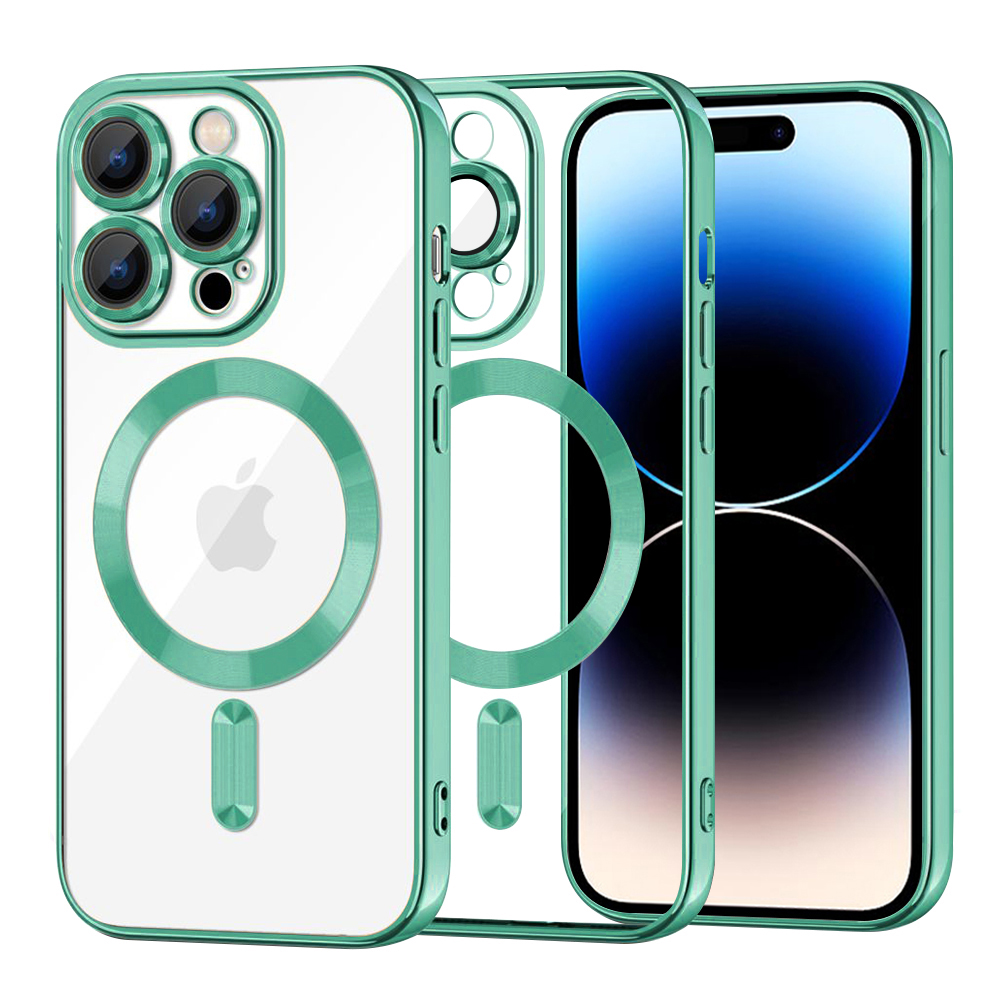 Калъф за iPhone 14 Pro - Techsuit Luxury Crystal MagSafe - светло зелен