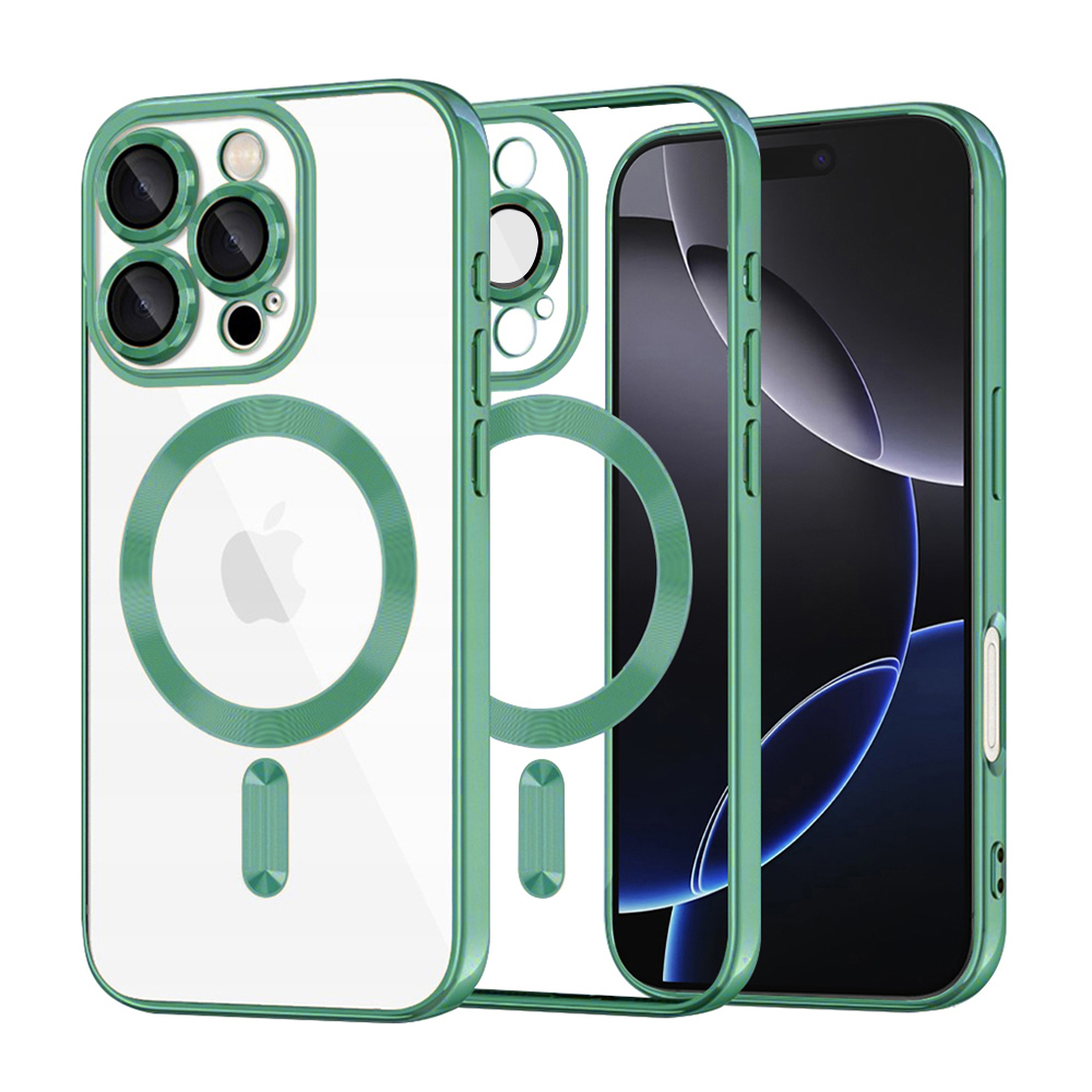 Калъф за iPhone 16 Pro Max - Techsuit Luxury Crystal MagSafe - Светлозелен