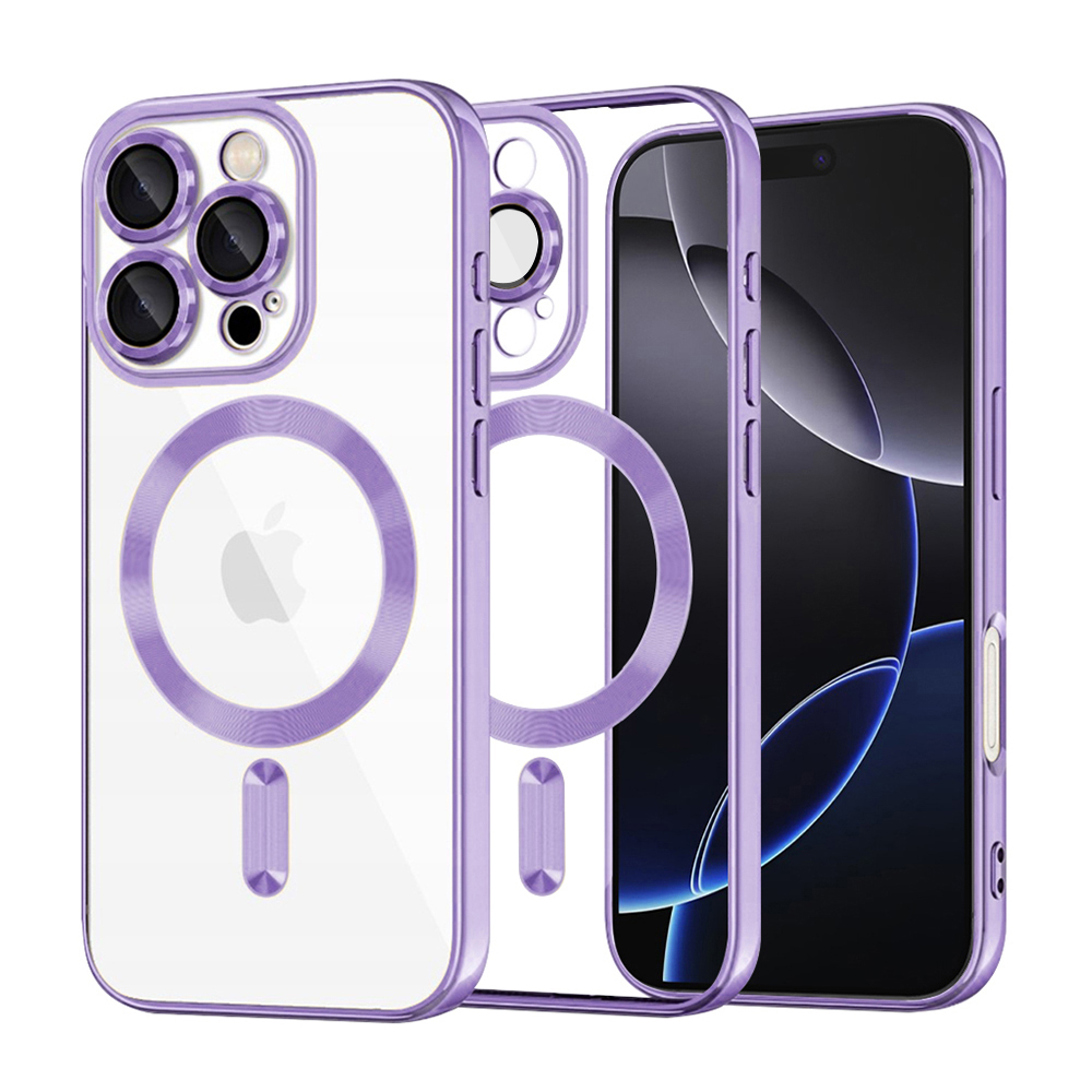 Калъф за iPhone 16 Pro Max - Techsuit Luxury Crystal MagSafe - Светло лилав
