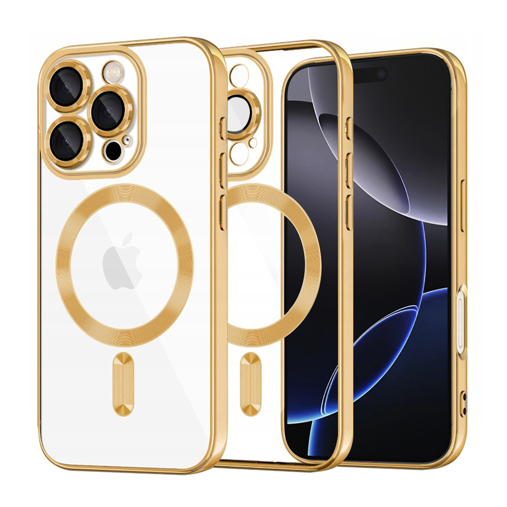 Калъф за iPhone 16 Pro Max - Techsuit Luxury Crystal MagSafe - златен