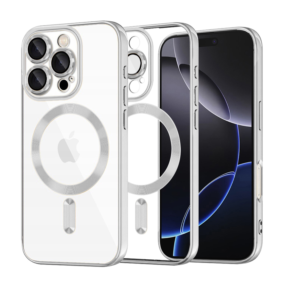 Калъф за iPhone 16 Pro Max - Techsuit Luxury Crystal MagSafe - Сребрист