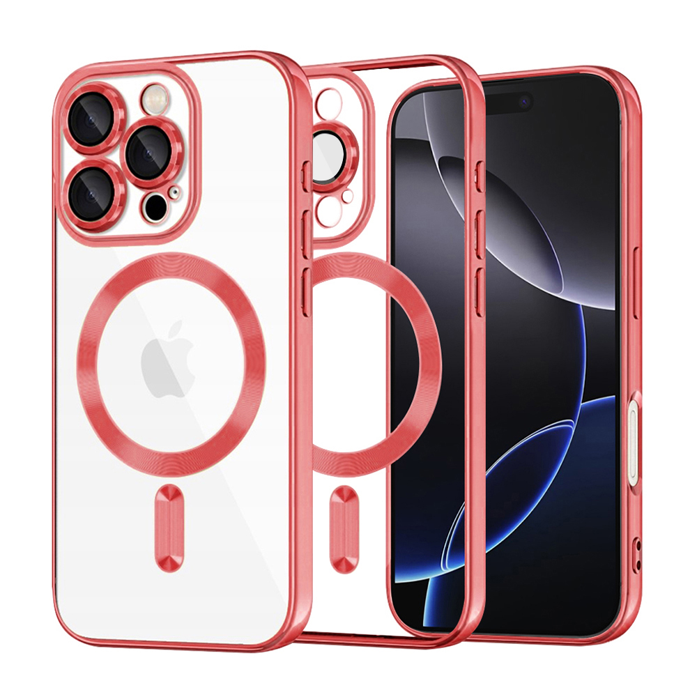 Калъф за iPhone 16 Pro Max - Techsuit Luxury Crystal MagSafe - Червен