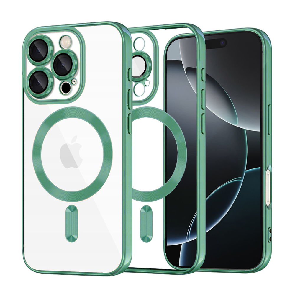 Калъф за iPhone 16 Pro - Techsuit Luxury Crystal MagSafe - Светлозелен
