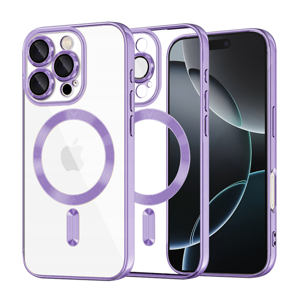 Калъф за iPhone 16 Pro - Techsuit Luxury Crystal MagSafe - Светло лилав