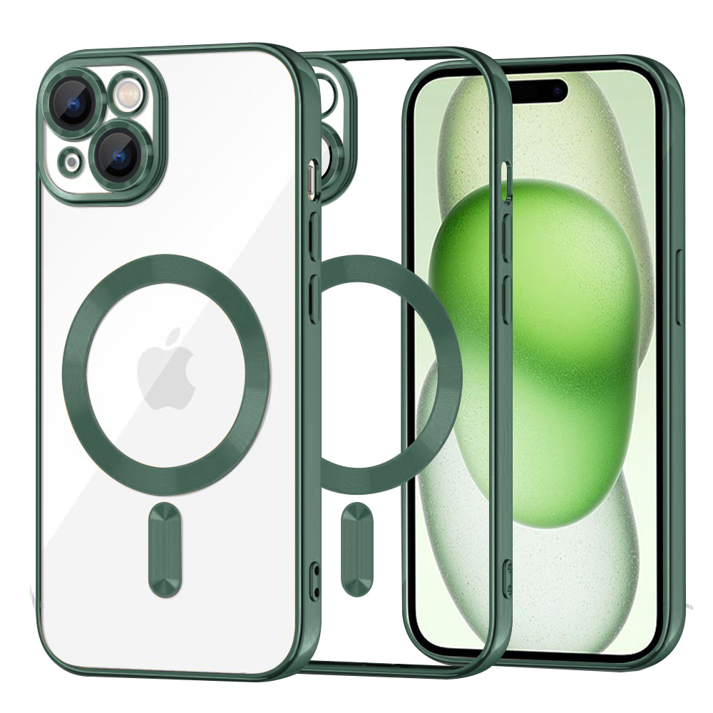 Калъф за iPhone 15 Plus - Techsuit Luxury Crystal MagSafe - Deep Зелен