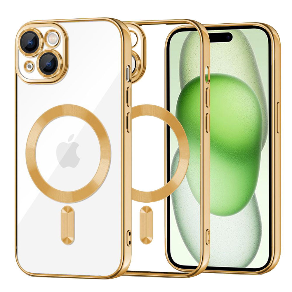 Калъф за iPhone 15 Plus - Techsuit Luxury Crystal MagSafe - златен