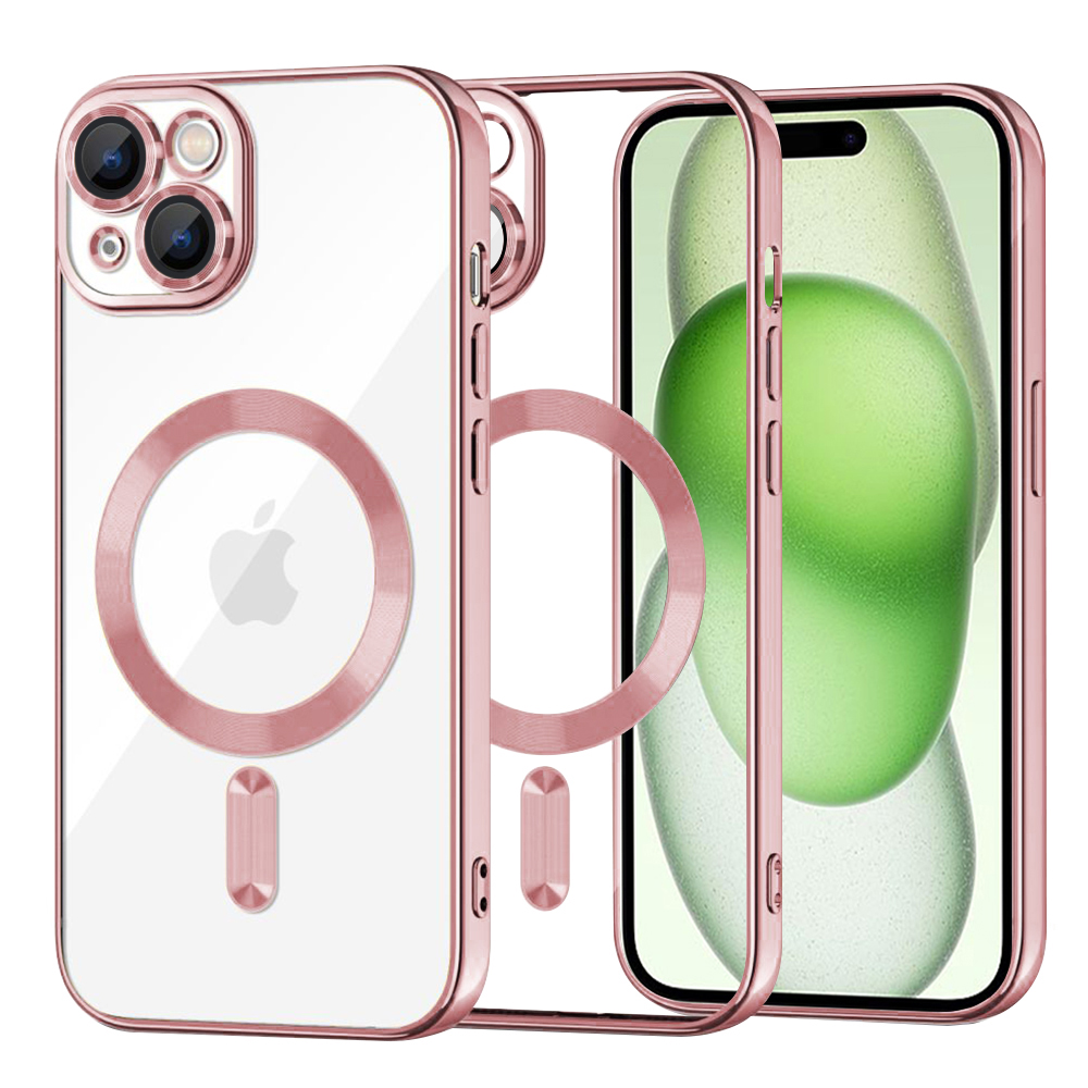 Калъф за iPhone 15 Plus - Techsuit Luxury Crystal MagSafe - Розов