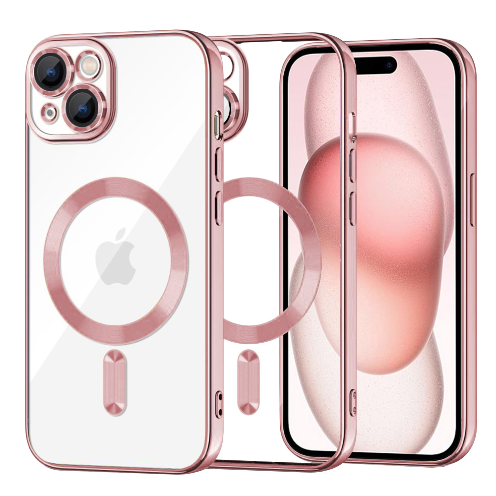 Калъф за iPhone 15 - Techsuit Luxury Crystal MagSafe - Розов