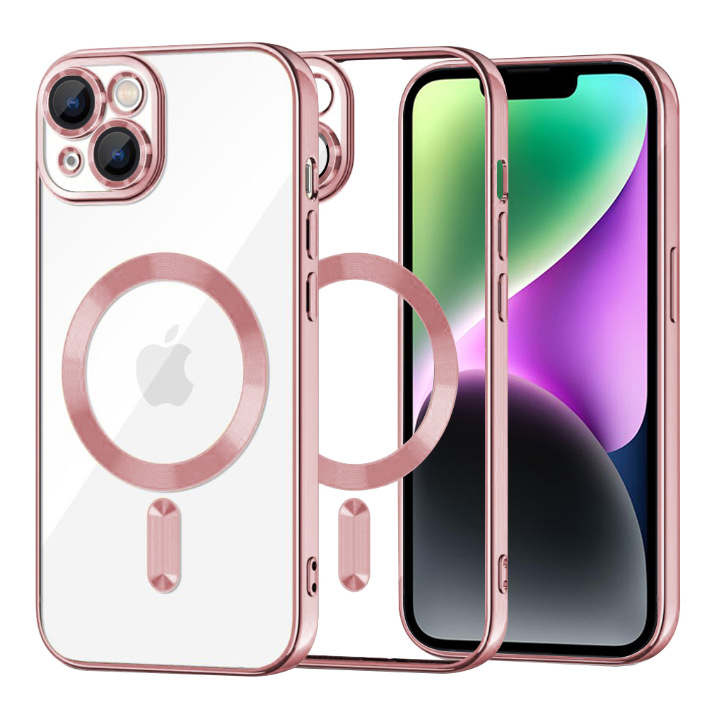 Калъф за iPhone 14 - Techsuit Luxury Crystal MagSafe - Розов