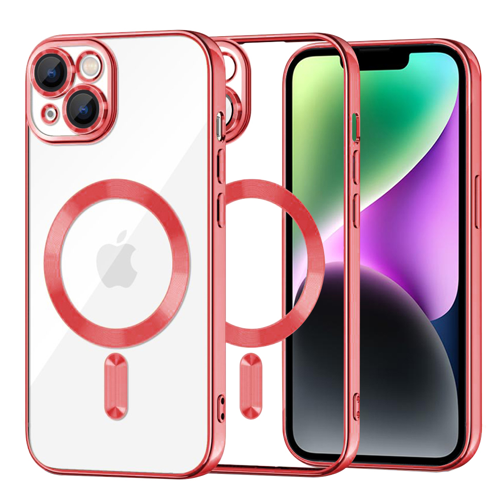 Калъф за iPhone 14 - Techsuit Luxury Crystal MagSafe - Червен