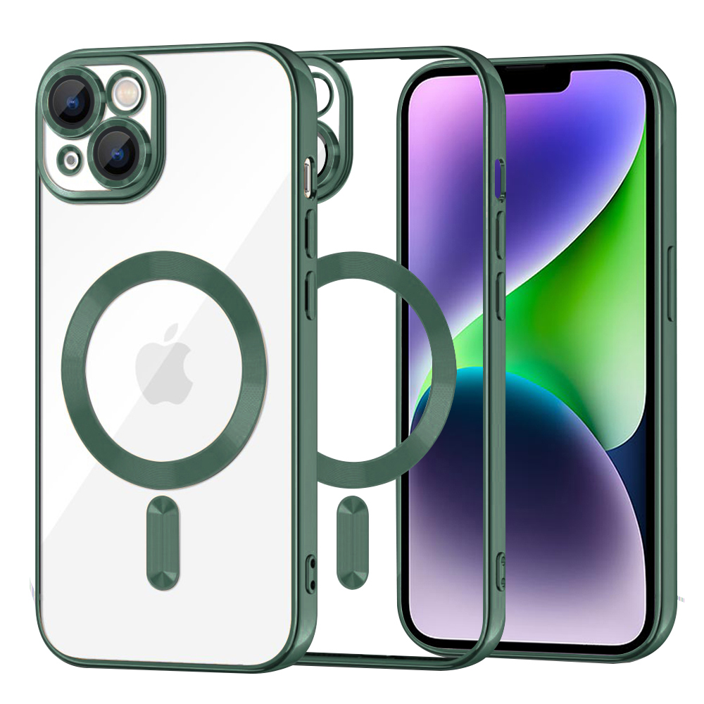 Калъф за iPhone 14 Plus - Techsuit Luxury Crystal MagSafe - Deep Зелен
