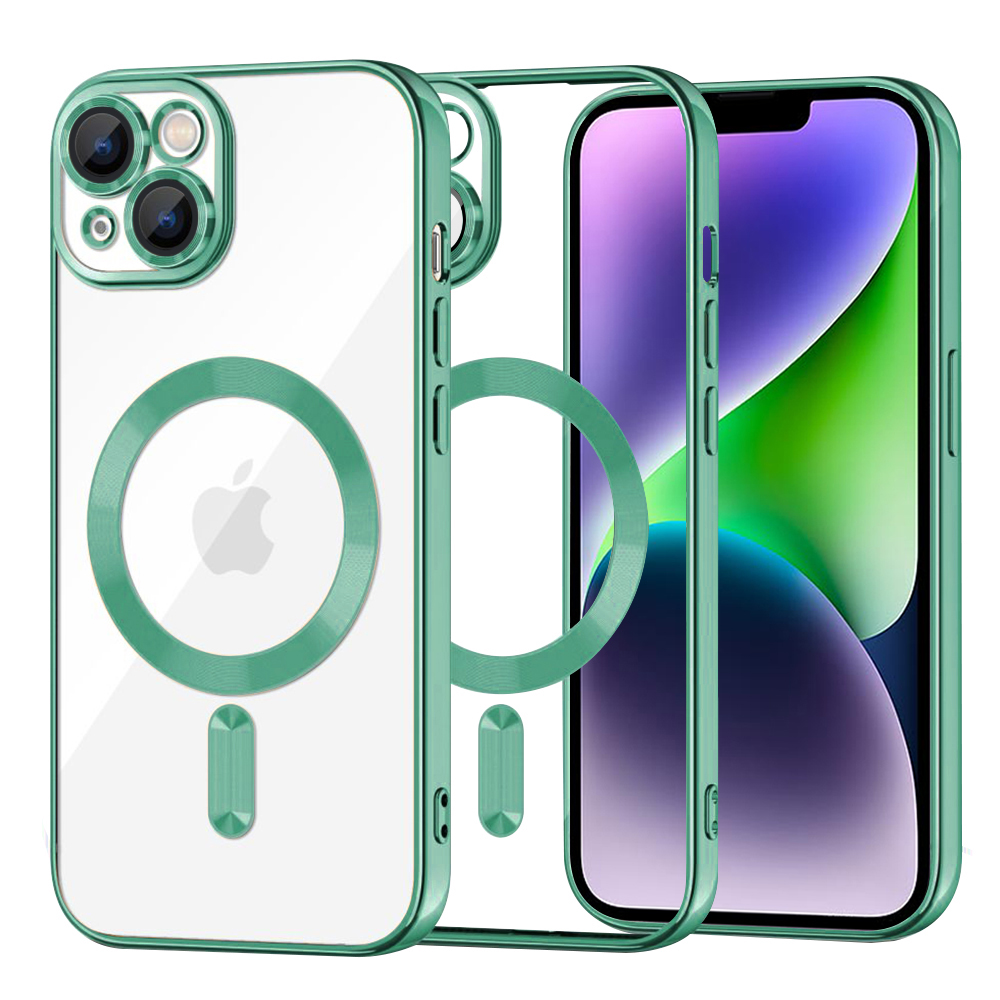 Калъф за iPhone 14 Plus - Techsuit Luxury Crystal MagSafe - светло зелен