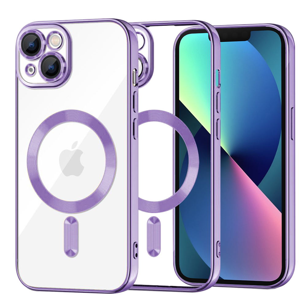Калъф за iPhone 13 - Techsuit Luxury Crystal MagSafe - Светло лилав