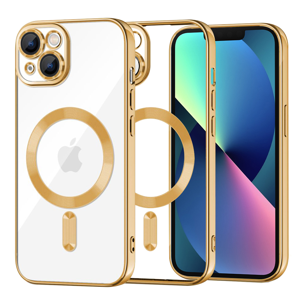 Калъф за iPhone 13 - Techsuit Luxury Crystal MagSafe - златен