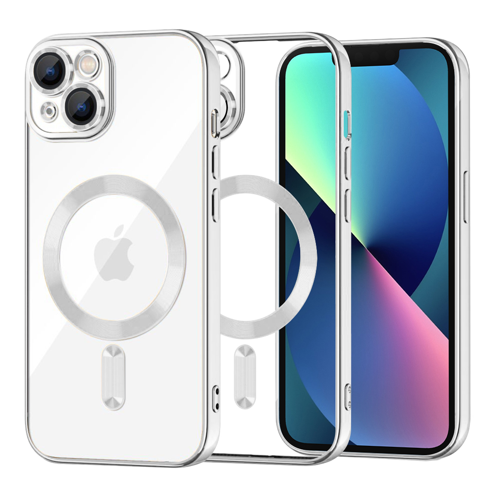 Калъф за iPhone 13 - Techsuit Luxury Crystal MagSafe - Сребрист