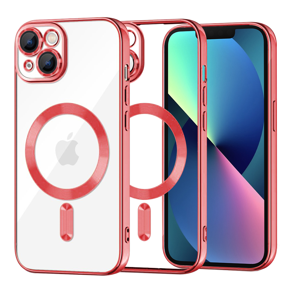 Калъф за iPhone 13 - Techsuit Luxury Crystal MagSafe - Червен