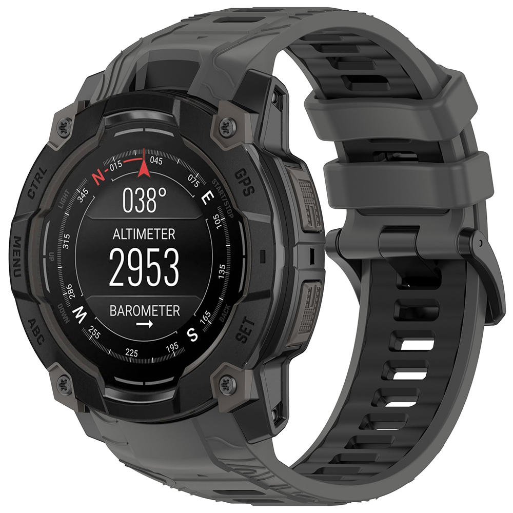 Каишка за Garmin Instinct 3 45mm / Instinct 3 45 45mm Solar - Techsuit Каишка за часовник (W077) - Сив