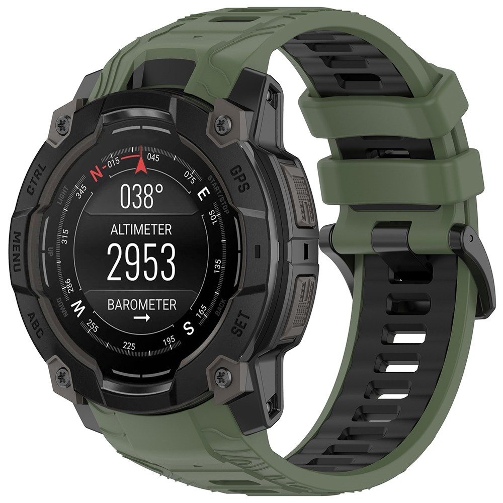 Каишка за Garmin Instinct 3 45mm / Instinct 3 45 45mm Solar - Techsuit Каишка за часовник (W077) - Зелен