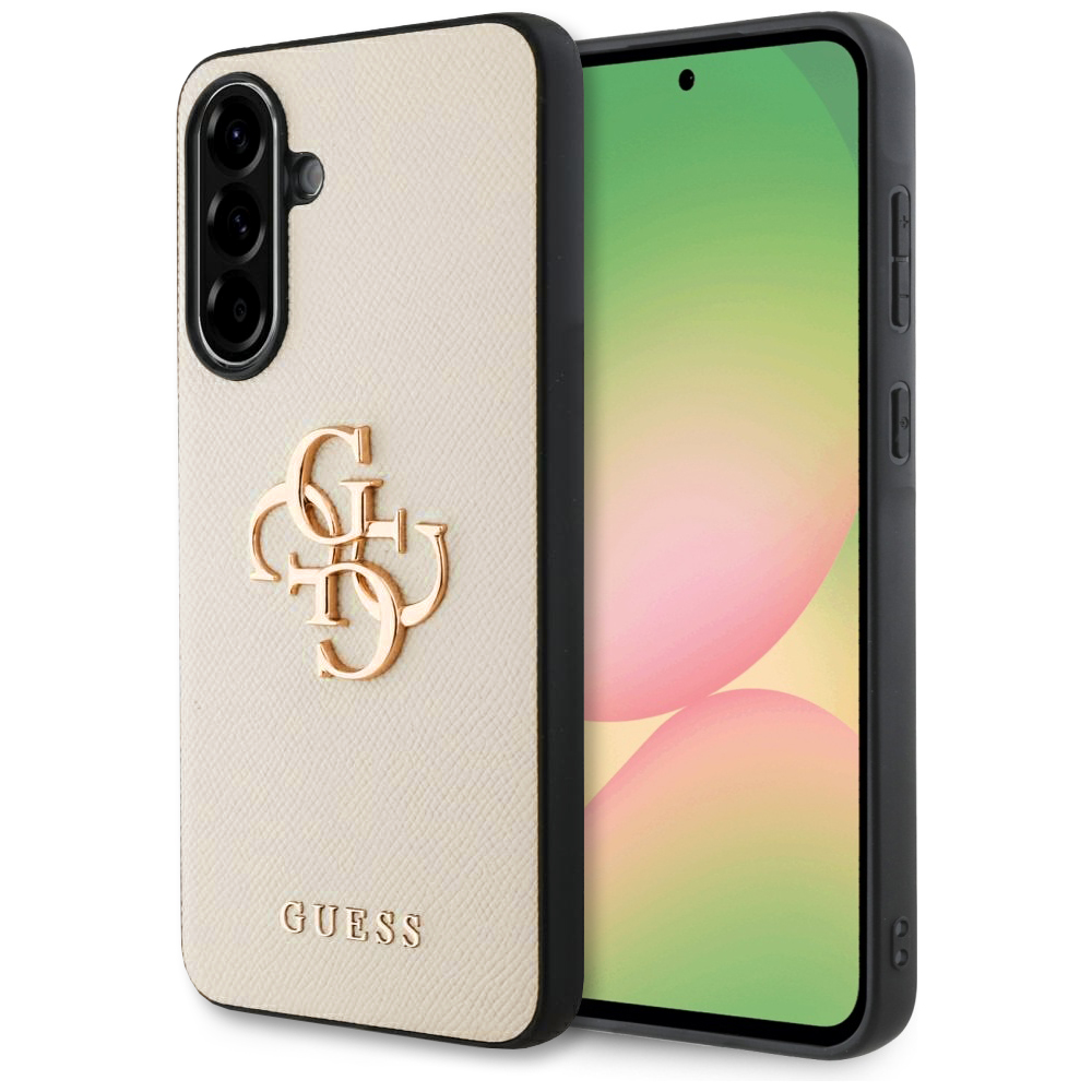 Калъф за Samsung Galaxy A56 5G - Guess Hardcase 4G Grained Big and Classic Logo (GUHCSA56PGT4MBE) - Бежов