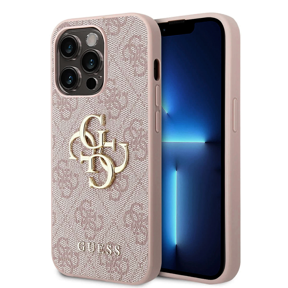 Калъф за iPhone 15 Pro Max - Guess Hardcase 4G Big Metal Logo (GUHCP15X4X4GMGPI) - Розов