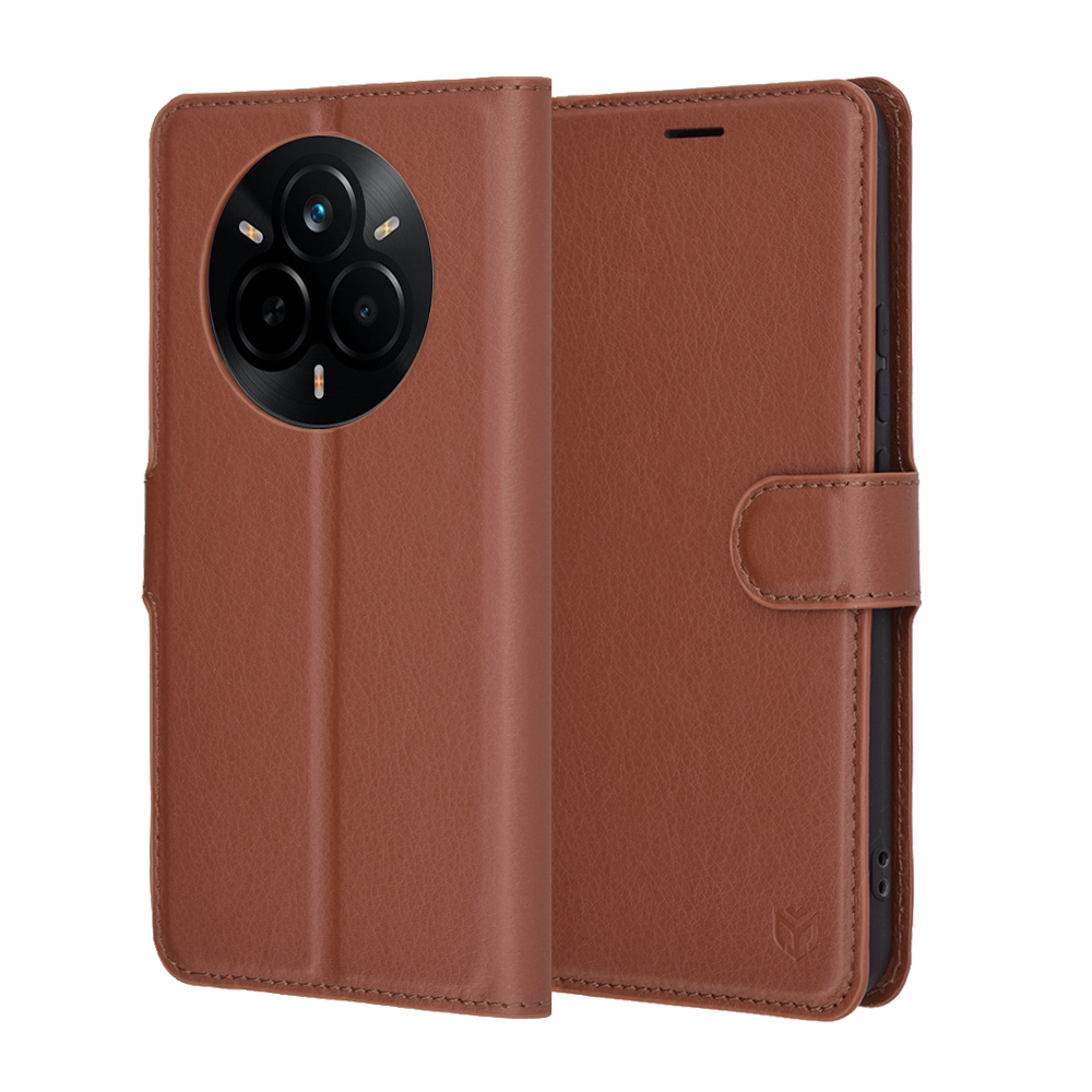 Калъф за Realme 14 Pro - Techsuit Leather Folio - Кафяв