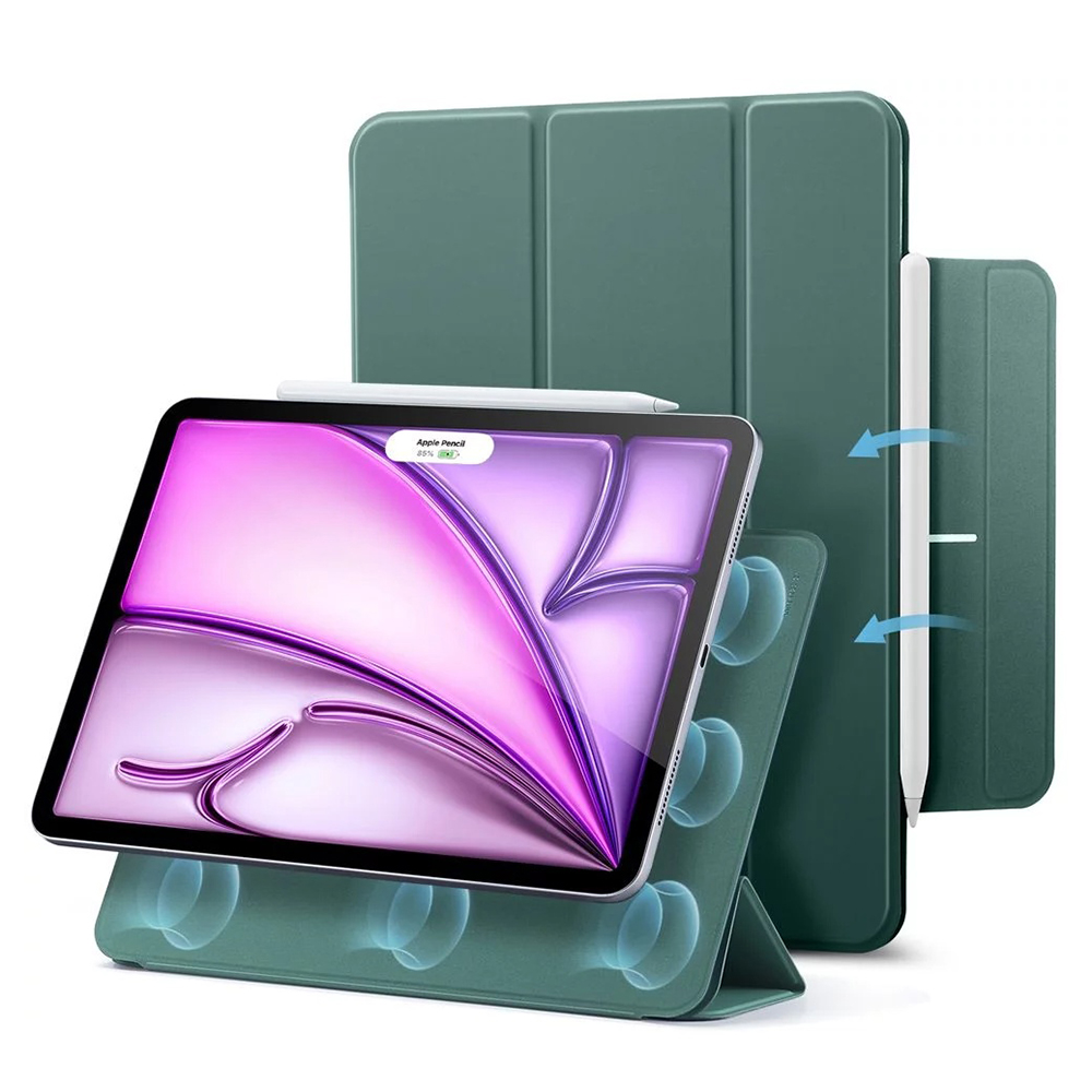 Калъф за iPad Pro 12.9 (2020/2021/2022) / Air 13 (2024) / Air 13 (2025) / Air 13 (2026) - ESR Rebound Magnetic - Forest Зелен
