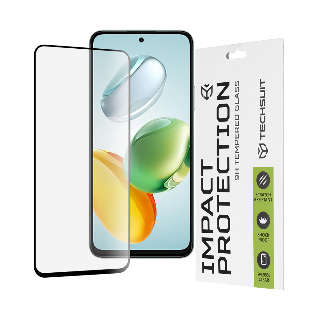 Капак за Honor 200 Smart / X7c - Techsuit 111D Full Cover / Full Glue Glass - Черен