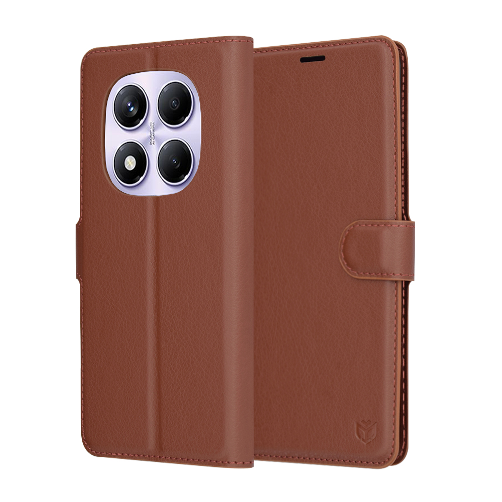 Калъф за Xiaomi Redmi Note 14 Pro 4G - Techsuit Leather Folio - Кафяв