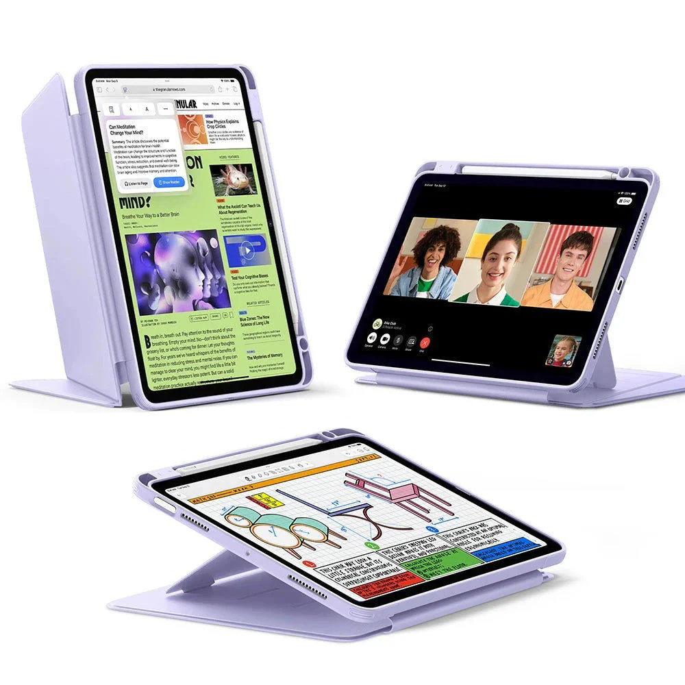 Калъф за iPad Air 4 (2020) / Air 5 (2022) / Air 11 (2024 / 2025 / 2026) - ESR Flip Hybrid (с държач за молив) - Лилав