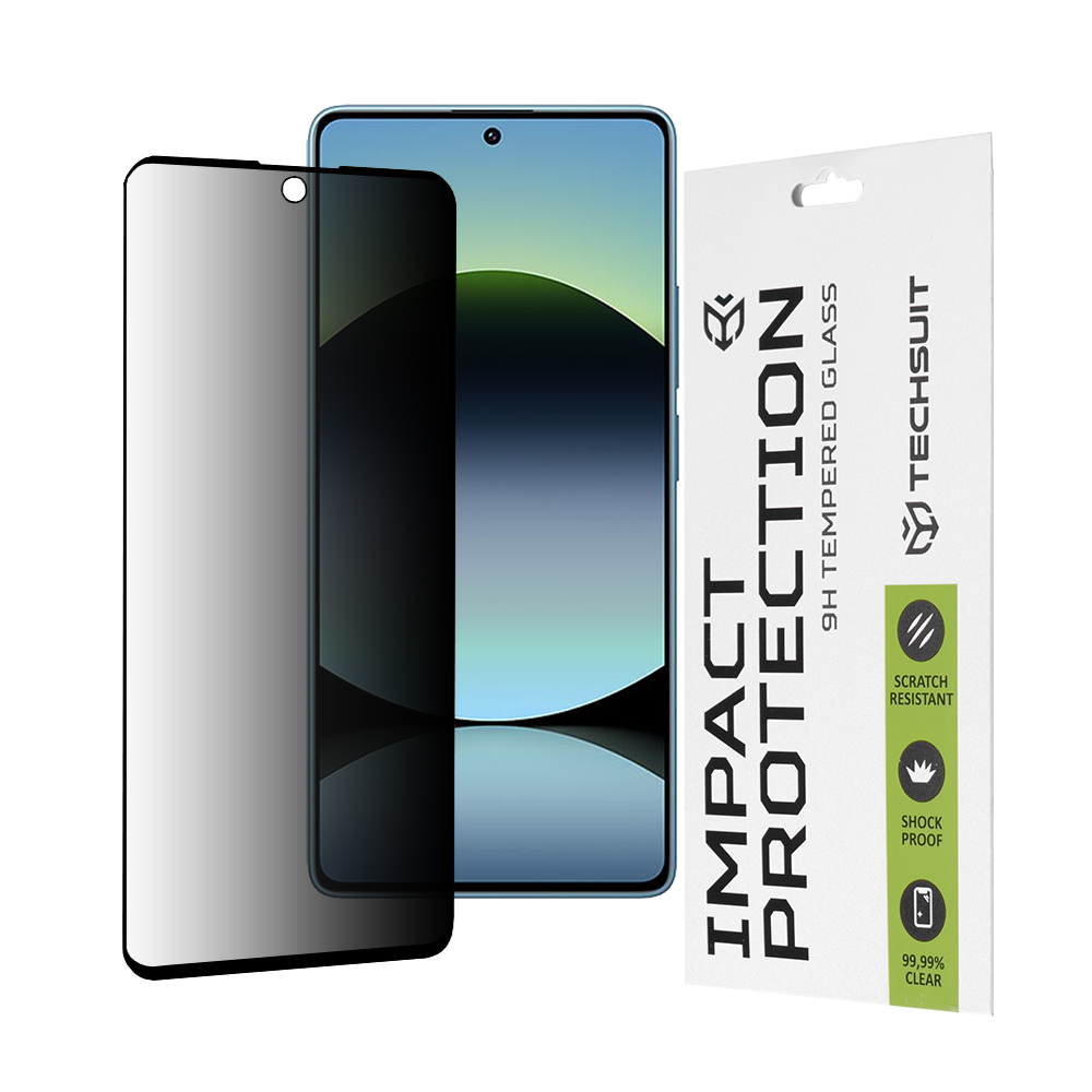 Калъф за Xiaomi Redmi Note 14S - Techsuit 111D Privacy Full Glue - Черен