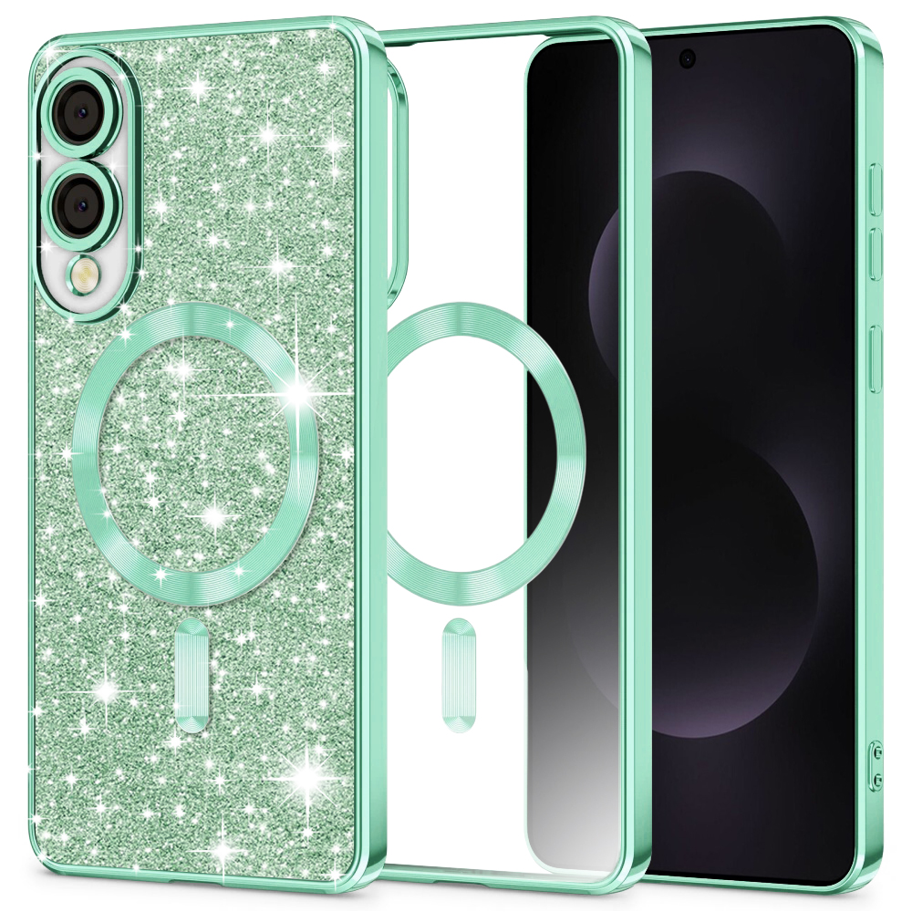 Калъф за Samsung Galaxy S25 Edge - Techsuit Luxury Glitter MagSafe - Светлозелен