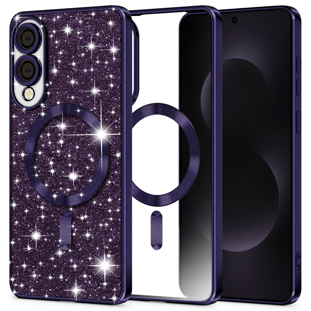 Калъф за Samsung Galaxy S25 Edge - Techsuit Luxury Glitter MagSafe - Deep Лилав