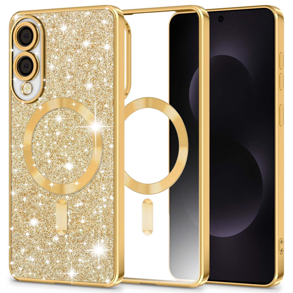 Калъф за Samsung Galaxy S25 Edge - Techsuit Luxury Glitter MagSafe - Златен