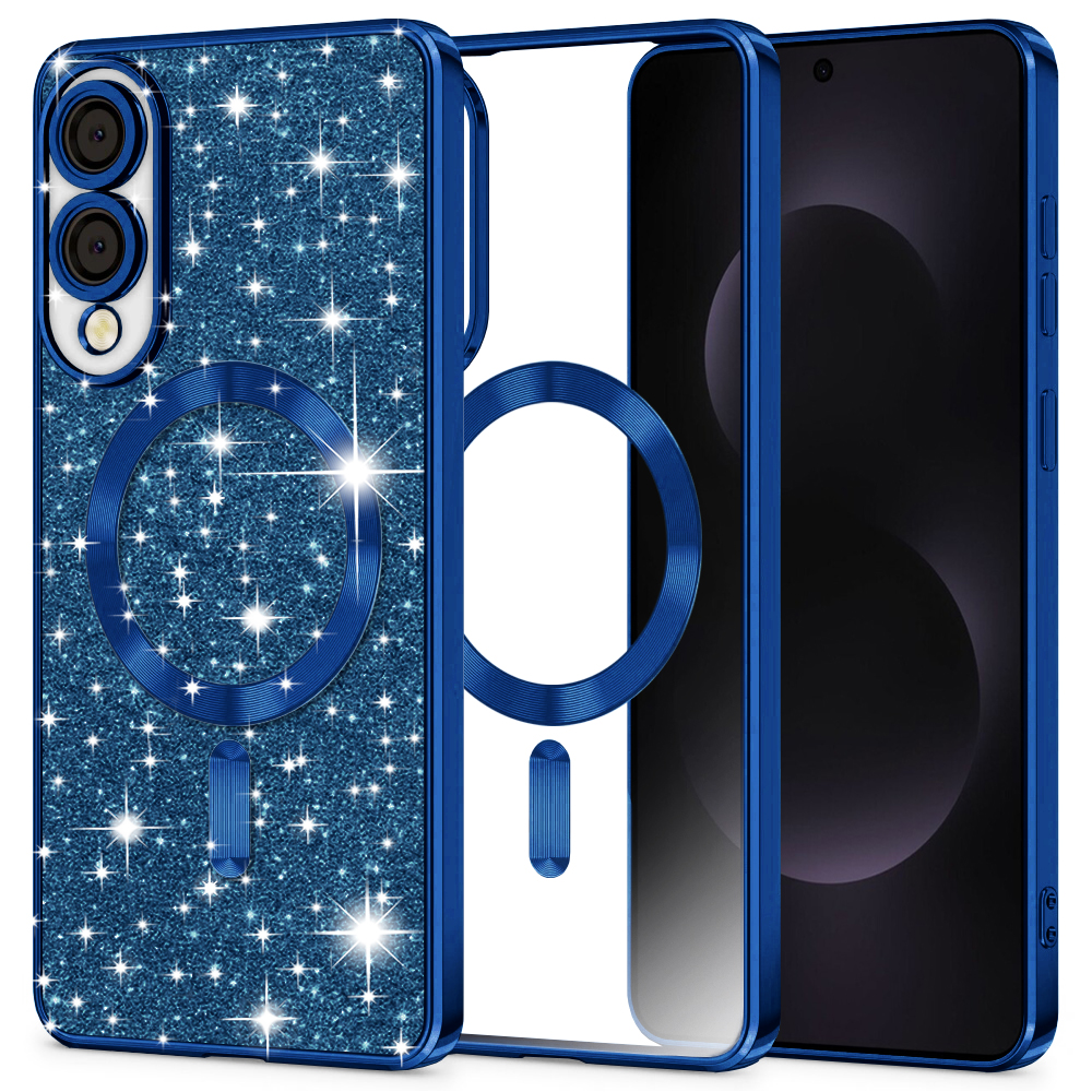 Калъф за Samsung Galaxy S25 Edge - Techsuit Luxury Glitter MagSafe - Deep Син