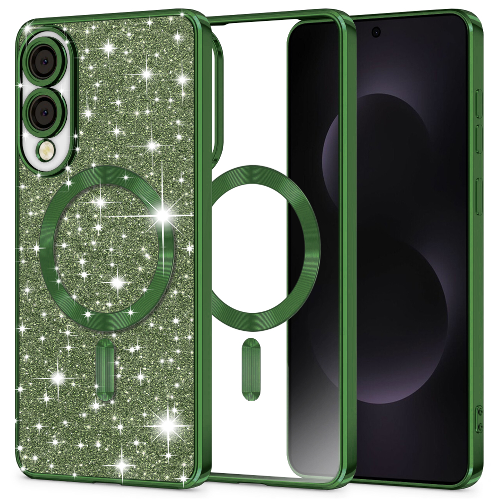 Калъф за Samsung Galaxy S25 Edge - Techsuit Luxury Glitter MagSafe - Deep Зелен