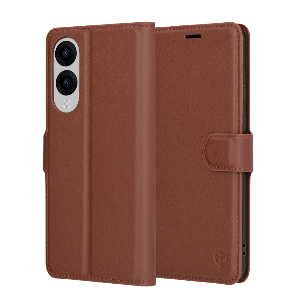 Калъф за Samsung Galaxy S25 Edge - Techsuit Leather Folio - Кафяв