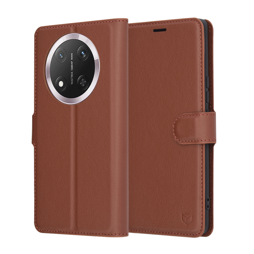 Калъф за Honor Magic7 Lite / X9c - Techsuit Leather Folio - Кафяв