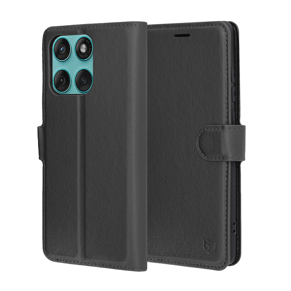 Калъф за Motorola Edge 60 / Edge 60 Fusion - Techsuit Leather Folio - Черен