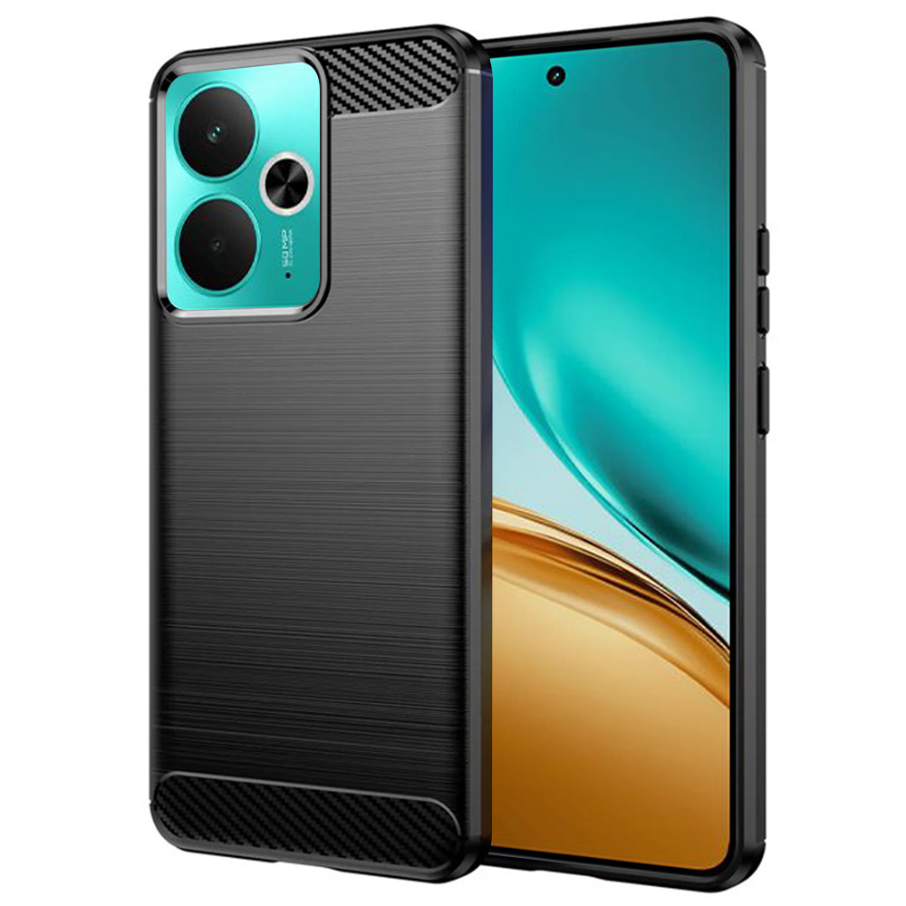 Калъф за Realme 14 / Realme 14T - Techsuit Carbon Silicone - Черен