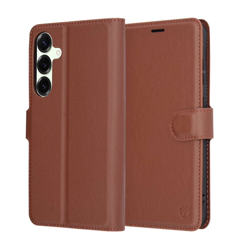 Калъф за Samsung Galaxy S25 Plus - Techsuit Leather Folio - Кафяв