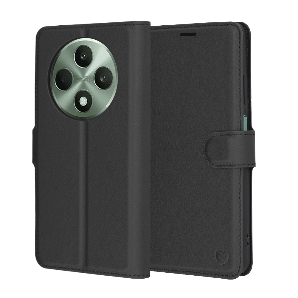 Калъф за Oppo Reno12 F 4G / Reno12 F 5G / Reno12 FS 4G / Reno12 FS 5G - Techsuit Leather Folio - Черен
