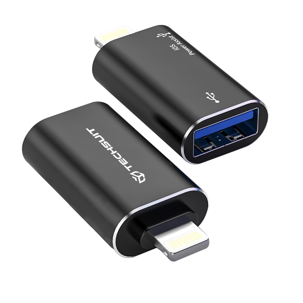 USB към Lightning адаптер, алуминий - Techsuit AluVoltX (A18) - Черен