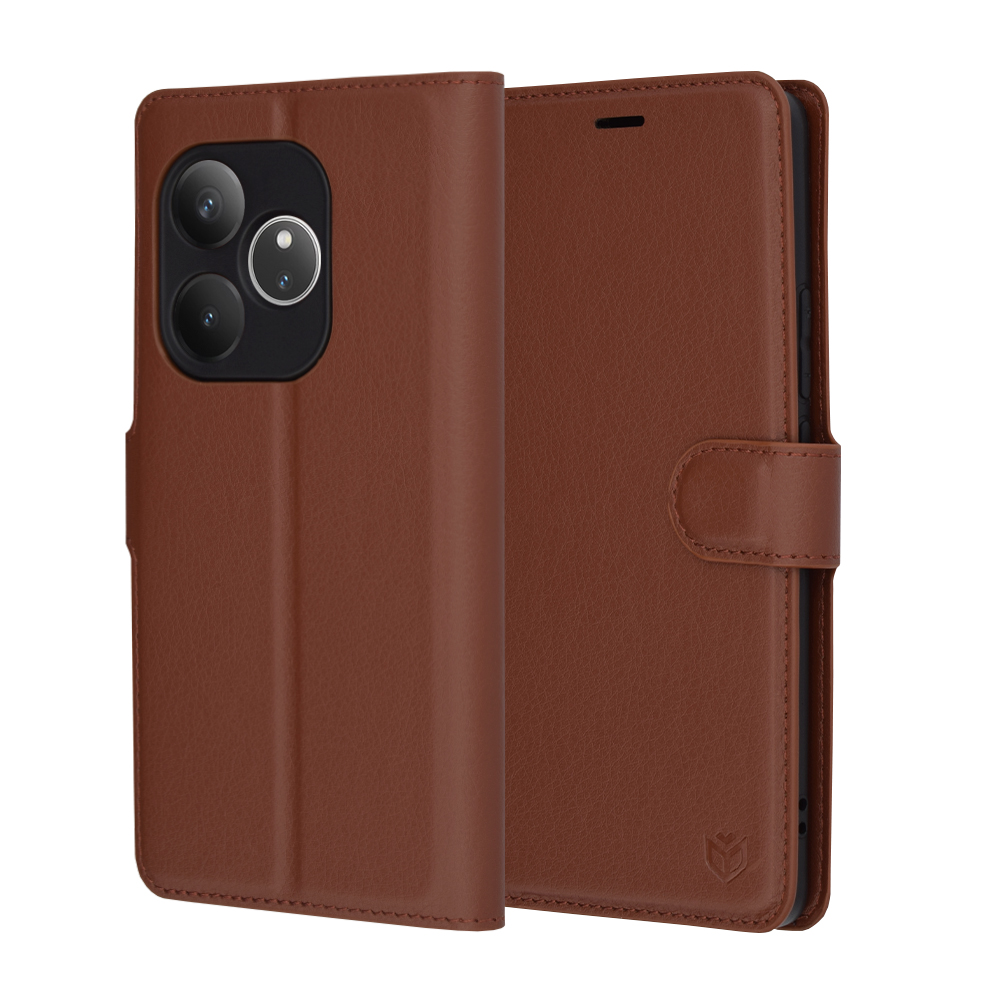 Калъф за Realme GT 6 / GT 6T - Techsuit Leather Folio - Кафяв