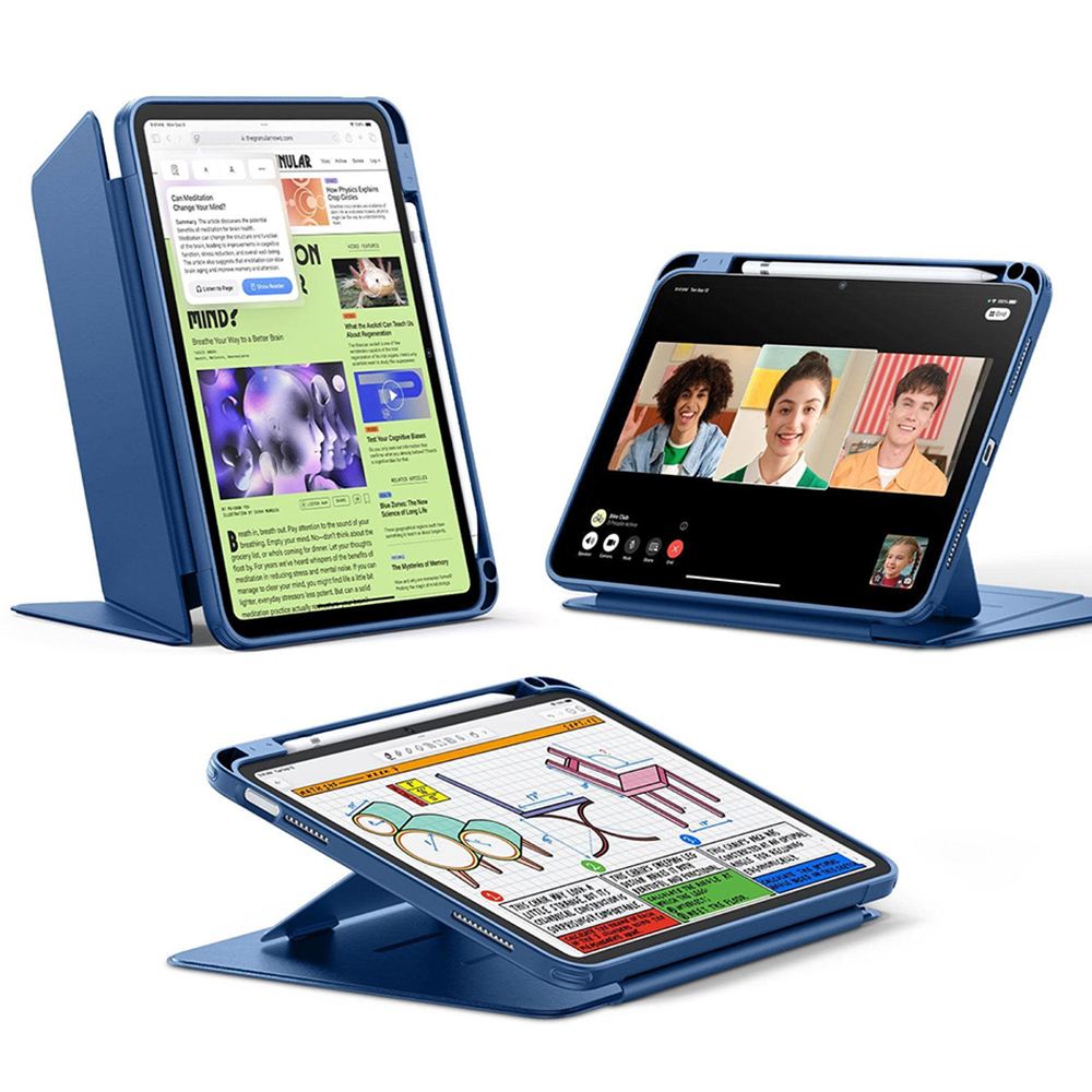 Калъф за iPad 10 (2022) 10.9 / 11 (2025) / 12 (2026) - ESR Flip Hybrid (с държач за молив) - Син