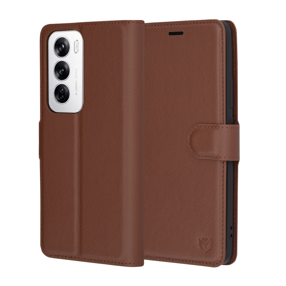 Калъф за Oppo Reno12 - Techsuit Leather Folio - Кафяв