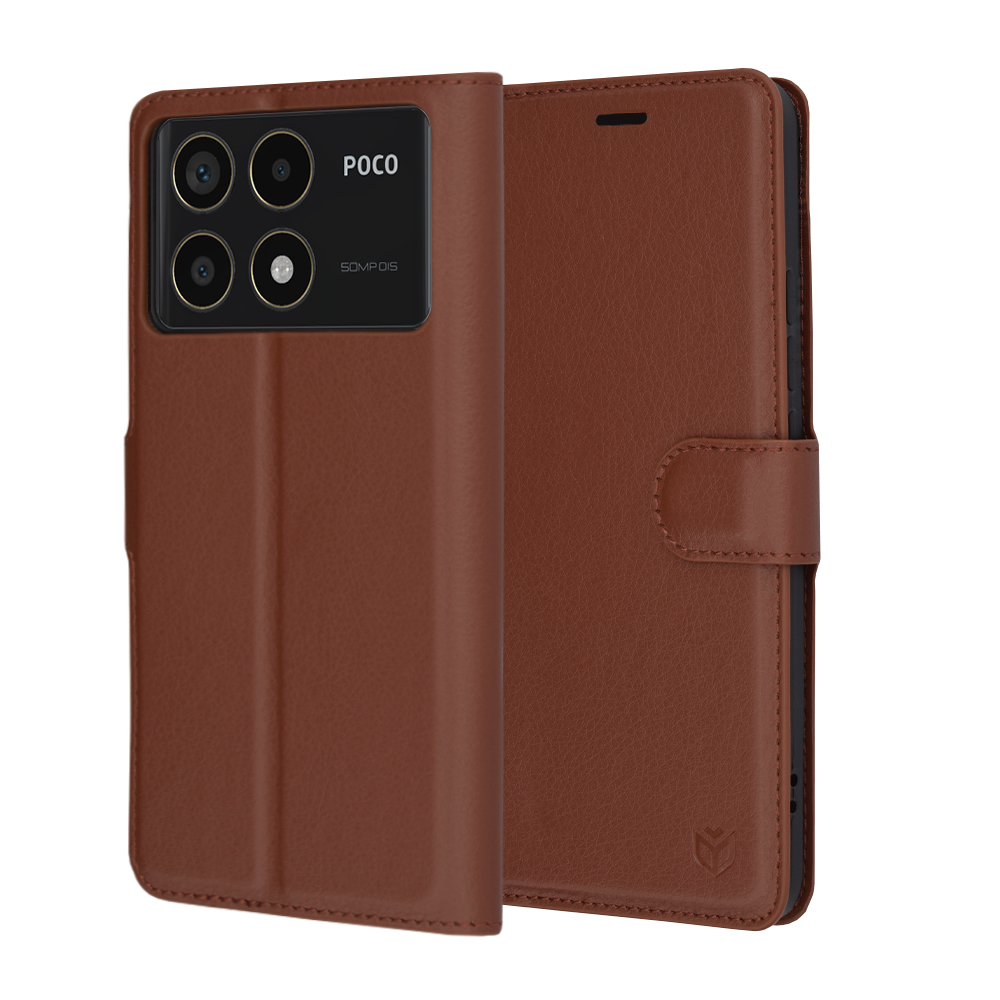 Калъф за Xiaomi Poco F6 Pro - Techsuit Leather Folio - Кафяв