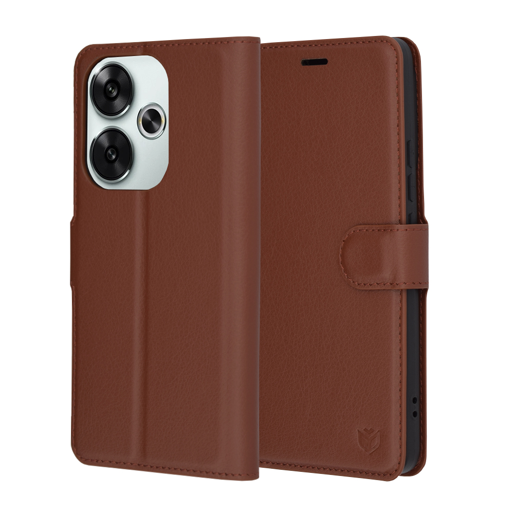 Калъф за Xiaomi Poco F6 - Techsuit Leather Folio - Кафяв