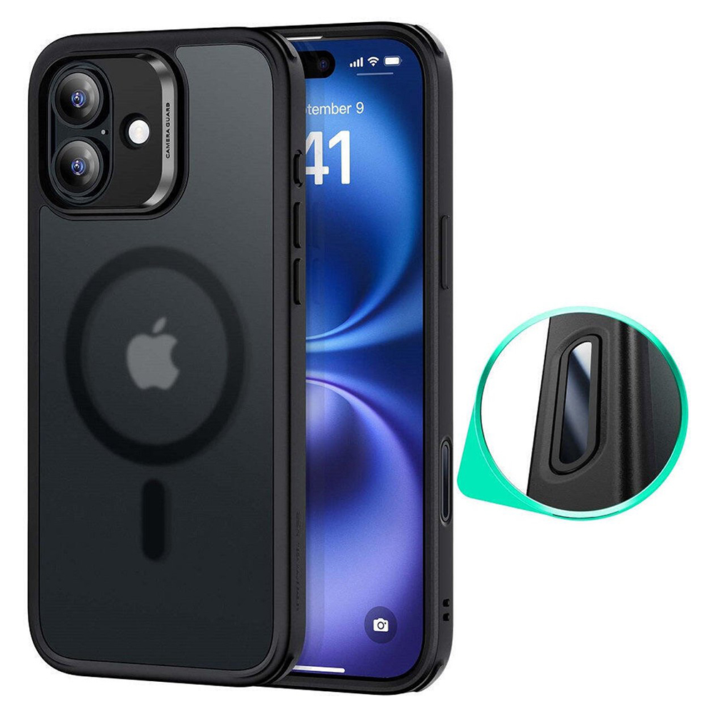 Калъф за iPhone 16 - ESR Classic Hybrid HaloLock - Frosted Черен