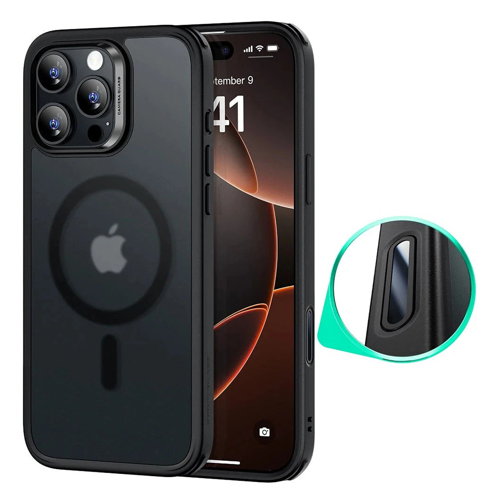 Калъф за iPhone 16 Pro Max - ESR Classic Classic Hybrid HaloLock - Frosted Черен